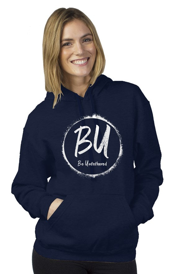 Navy With White Pullover Hoody