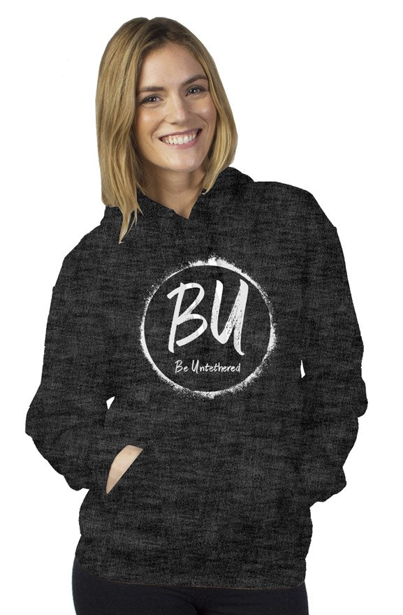 Graphite Heather with White Pullover Hoody