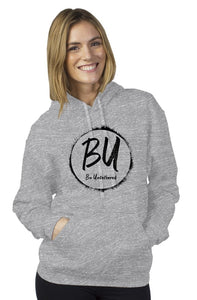Heather Light Grey with Black Pullover Hoody